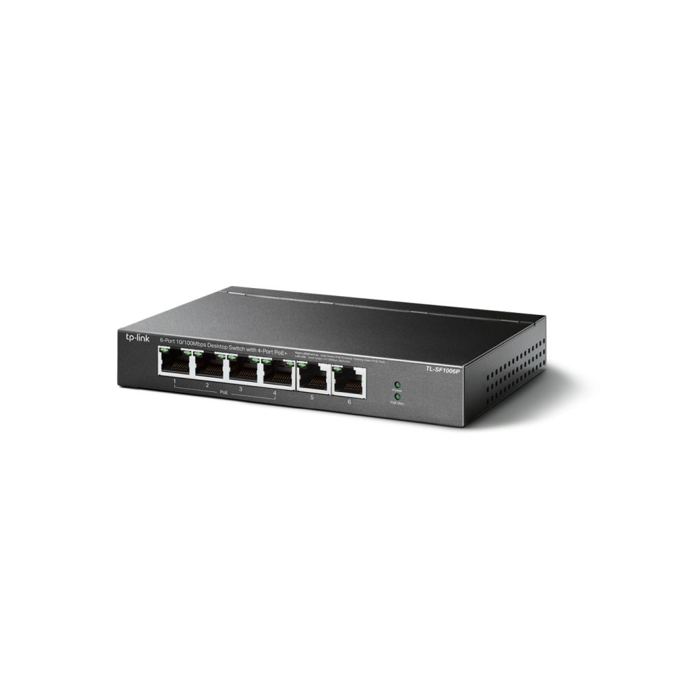 6-Port 10/100 Mbps Desktop Switch with 4-Port PoE+