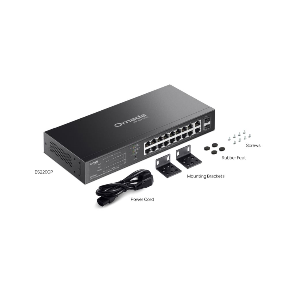Omada 20-Port Gigabit Easy Managed Switch with 16-Port PoE+ Omada 20-Port Gigabit Easy Managed Switch with 16-Port PoE+