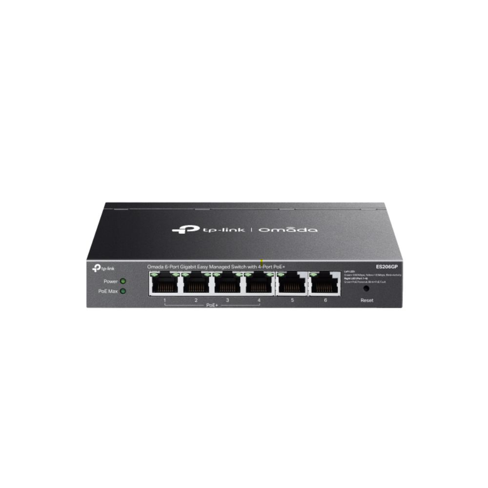 Omada 6-Port Gigabit Easy Managed Switch 4-Port PoE+ 6 x 10/100/10000Mbps RJ45