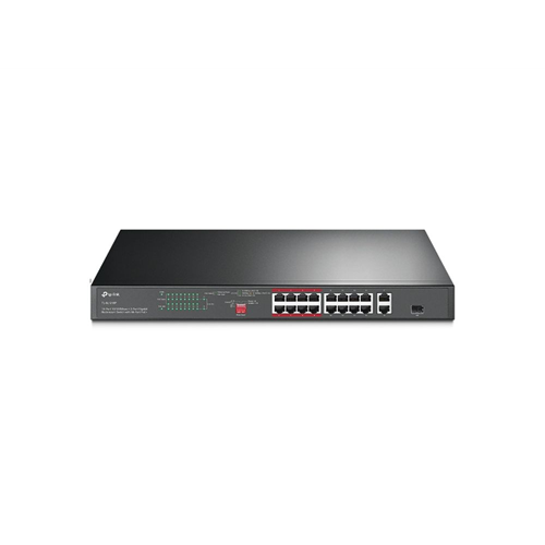 16-Port 10/100Mbps + 2-Port Gigabit Rackmount Switch with 16-Port PoE+